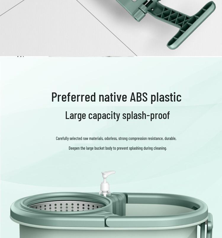 360° Spin-Dry Hand-Free Mop with Absorbent Cloth and Single Bucket