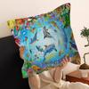 Ocean World Shark Area Pillow Covers Cartoon Sofa Decorative Home Double-Sided Printing Short Plush Cute Cushion Cover