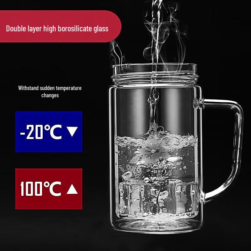 FUGUANG Double-Layer High Borosilicate Glass Tea Water Cup