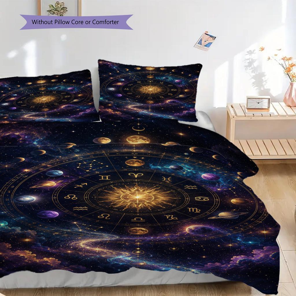 Celestial Harmony Mystical Cosmic Design Bedding 1 Duvet Cover 2 Pillowcase Without Core Without Core Christmas Birthday Gift Bedding Set