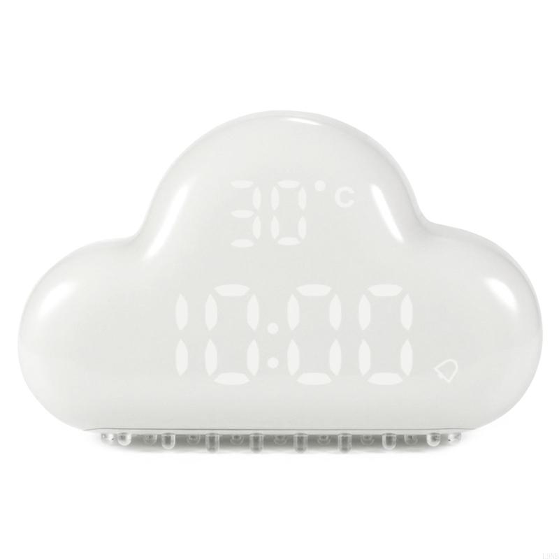 L9NB Cloud Shaped Alarm Clocks Kid Light LED Table Voice Clocks Desktop Clocks Digital Up Wake Electronic Control USB Powered