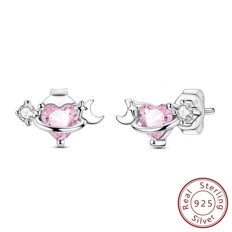 Original 925 Silver Hoop Earrings Butterfly Geometric Star Earrings Stud For Woman Female Girl Fashion Jewelry Girls