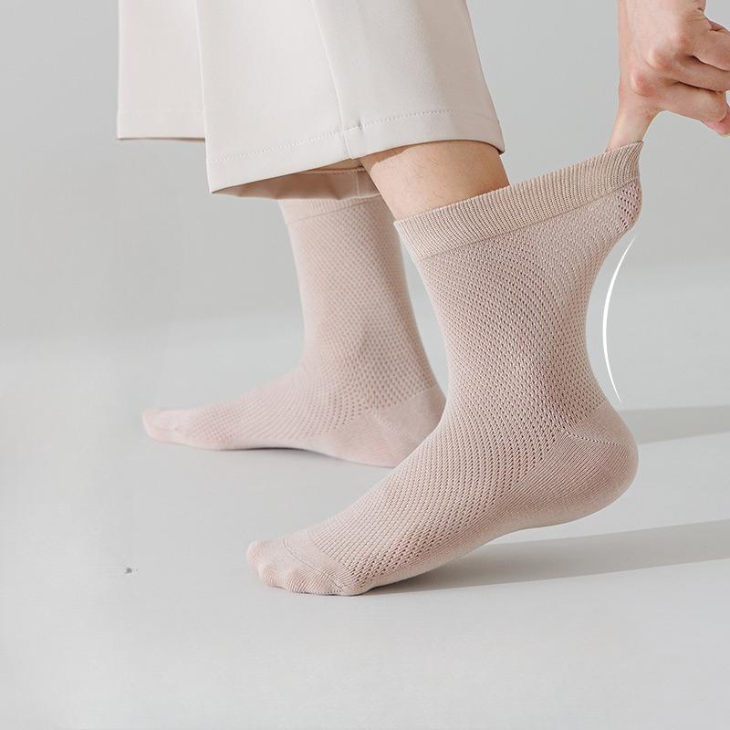 Men's Mid-calf Socks, Summer Thin Pure Cotton Business Socks, Spring and Autumn Men's Anti-odor and Sweat-absorbing Combed Cotton Socks