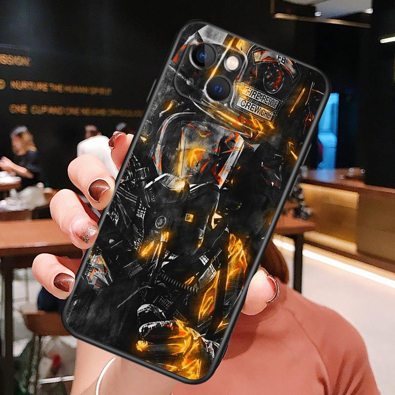 Firefighter Fire Love Phone Case For iPhone 16 Pro Max 15 14 12 11 13 Pro Max Plus 12 13 Mini XR 16e Funda Silione Cover