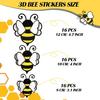 48 Pieces 3D Bee Yellow Stickers Decor Removable Mural Decals Honey Bee Clings for Home Office Fridge Decorations Party Supplies,3 Sizes