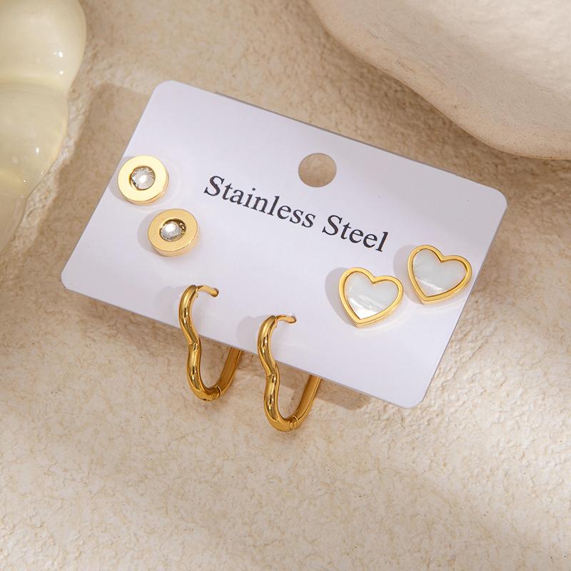 Edelstahl Schmetterling Herz Blume Zirkon Ohrringe für Damen Einfach Mode Neuer Trend Schmuck Geschenke Großhandel Y14804YY-