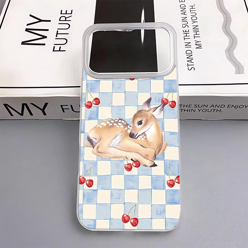 

Cherry And Deer Phone Case For IPhone 17 Pro Max 17Air 11 13 12 14 15 16 Plus Case Soft Silicone Shockproof Cover Case iphone 11 Pro
