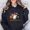 Halloween Chick or Treat Print Women  Hoodie Halloween Funny Chicken Graphic Hoodies Horror Spooky Season Sweatshirt Tops