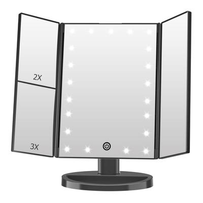 FACSINATE Τραπέζι ηθοποιού LED Μεγεθυντικός Καθρέφτης Αφής Φωτεινότητα Γωνία Χώρος Αποθήκευσης Καθρέφτης, Τριπλός Καθρέφτης, Καθρέφτης, Μακιγιάζ, Μακιγιάζ, Πτυσσόμενος, Φωτιζόμενος,