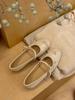 "Bordeaux Girl" Ballet Burgundy One-word Strap Shoes Women's 2025 Spring Shoes Light Mouth Mary Jane Flats