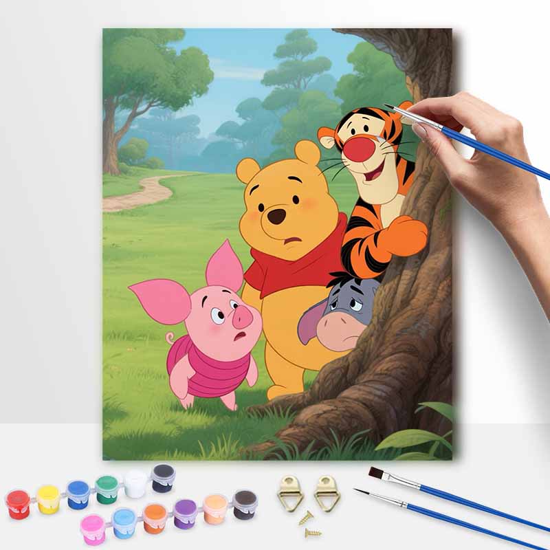 Disney Winnie The Pooh Tigger Piglet Oil Paint By Numbers Hand Painting Kit. Home Decor Gift