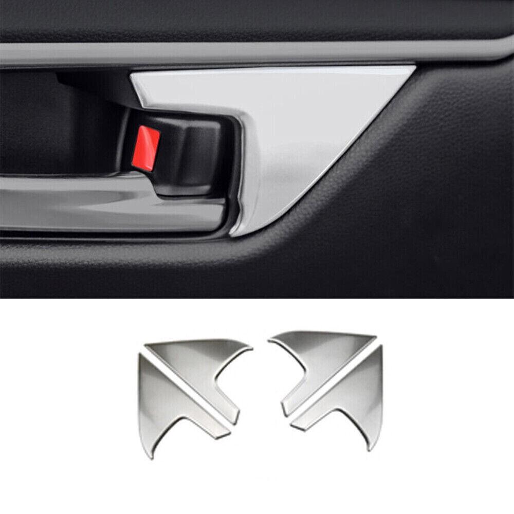 For Toyota RAV4 2020-2023 Silver Titanium Inner Door Handle Lock Frame Trim 4PCS