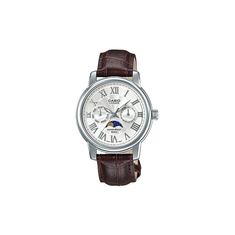 

Casio LINEAGE Series Retro Fashion Business Trend Casual Heart Moon Classic Pointer Three Eyes Five Needles Roman Scale Quartz Movement LIN-303L-7AV серебряный