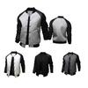 Autumn Men Long Raglan Sleeve Color Block Varsity Jacket Buttons Pocket Coat