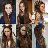 24' Dreadlocks Extensions Crochet Hair for Women 10 Strands Handmade Crochet Hair Braids 0.6cm Hippie Double Ended Dreadlock
