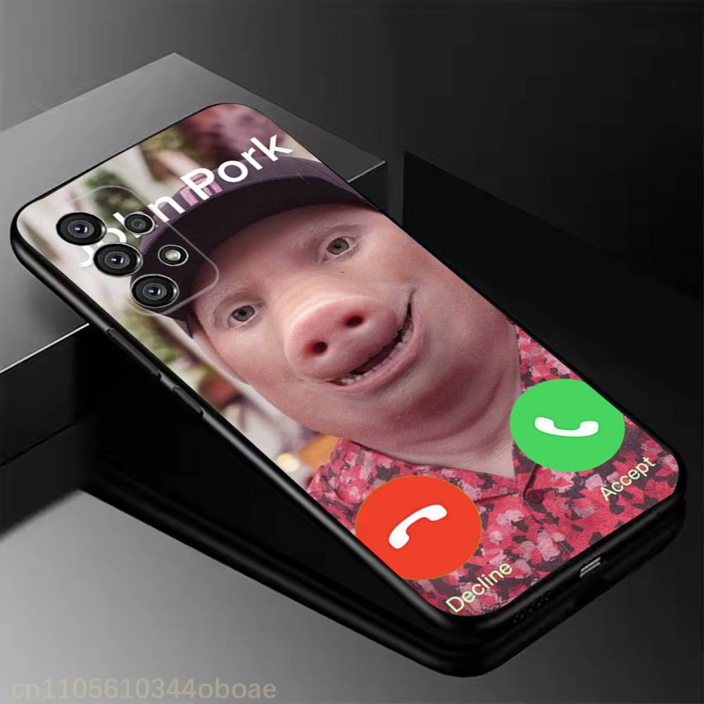 

John Pork is Calling Answer Call Phone Case for Samsung Galaxy A20,21s,22,31,32,52,71,80,A91,5G Colorful Cover Smartphone Pretty SamsungA30