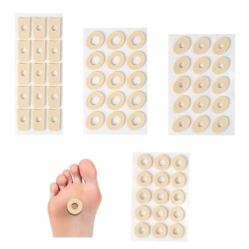 Natiform Foot Corn Protection Pads, Circle Type, Anti-Friction Pads, 4 Shapes, 60 Pieces