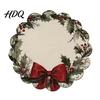 Round Christmas Placemat Placemat 14 Inch Festive Pattern Anti Slip Tabletop Protector Tableware Heat Insulation Place Mat for Dining Table Kitchen