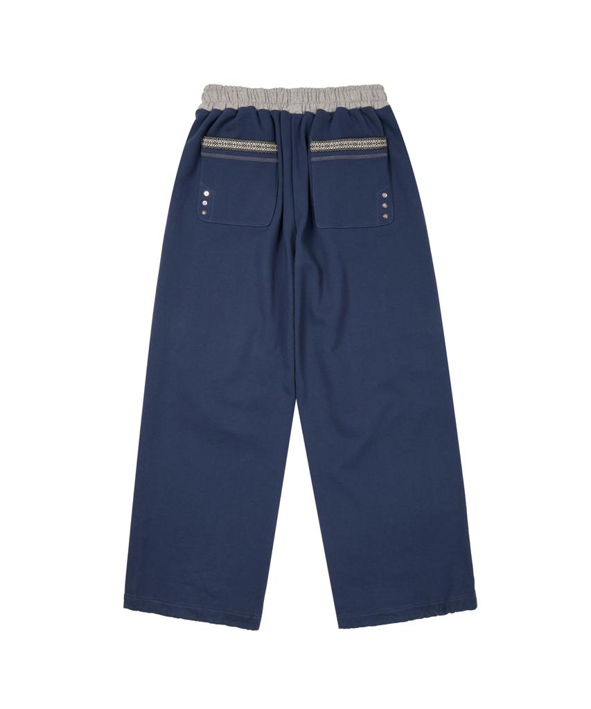 AAKAM Knee Pin-Tuck Ethnic Sweatpants (Navy)