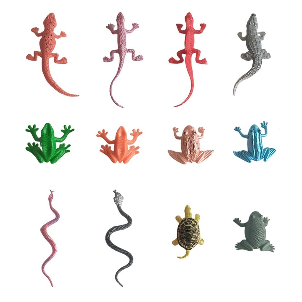 12 Pieces Of Quirky Reptile Refrigerator Stickers With Magnets, Soft Rubber Refrigerator Stickers, Computer Decorations