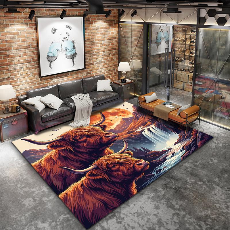 Flying Sunset Animals Pattern Square Carpet,Area Rug,Carpet Rug for Living Room Bedroom Sofa Playroom Decor,Non-slip Floor Mat,Holiday Birthday Gifts