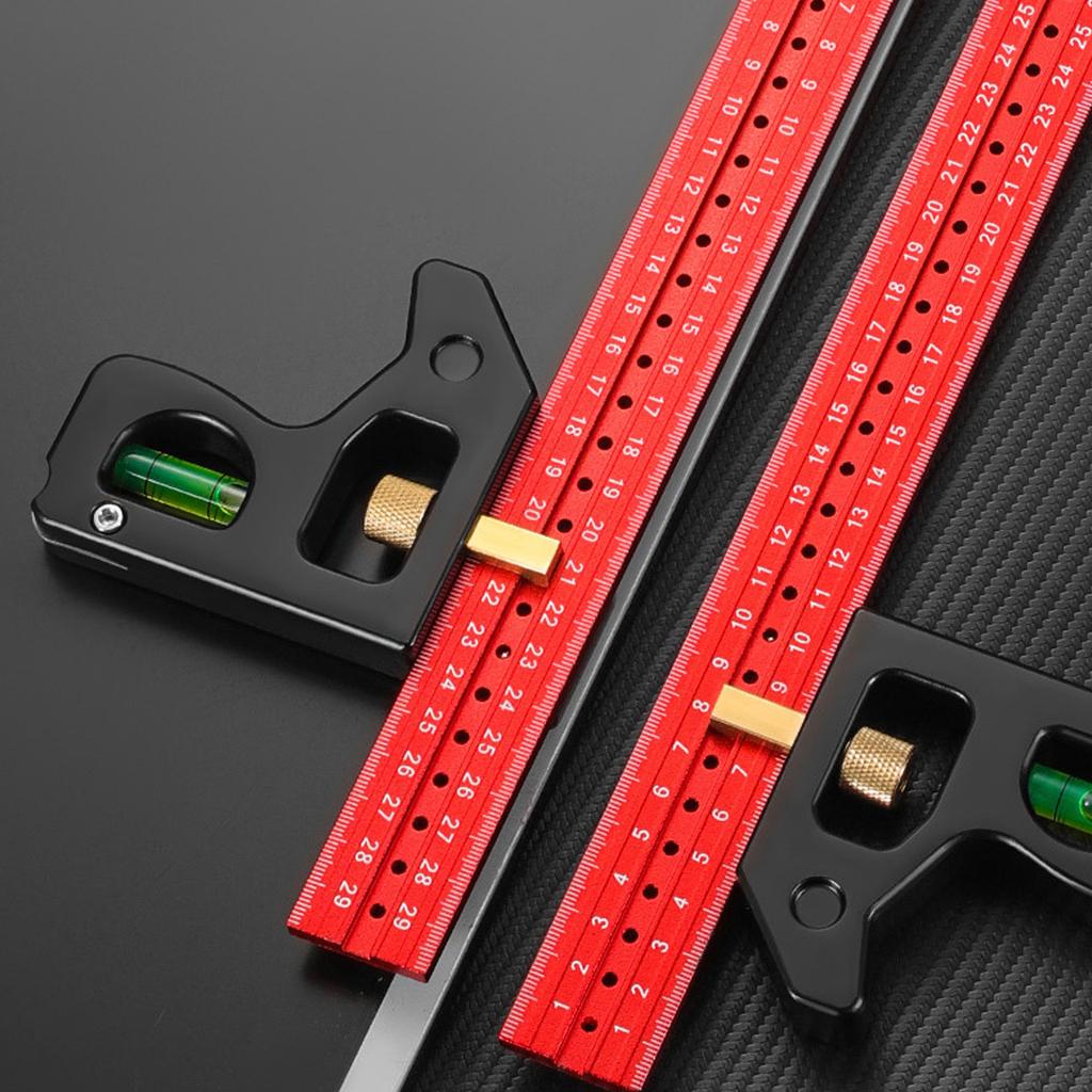 300/400mm Combination Square Set for Woodworking with 10 Carpenter Pencils and Adjustable Stainless Steel Protractor