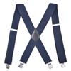 Men's 5CM Wide X-Back Suspenders Elastic 4 Clips Heavy Duty Adjustable Braces
