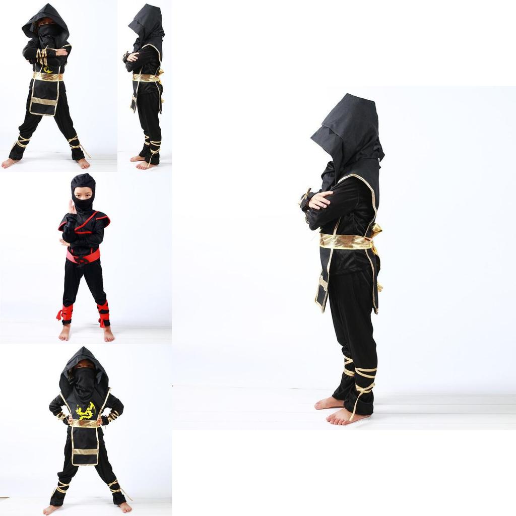 Stunning Boys Kids Ninja Assassin Samurai Warrior Fancy Dress Costume For Halloween