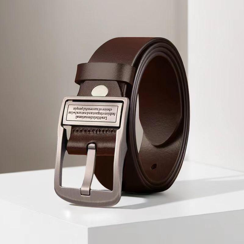 Men'S Leather Belt Pin Buckle Men'S Retro Student Belt High-End Men'S Simple Casual Pants Belt
