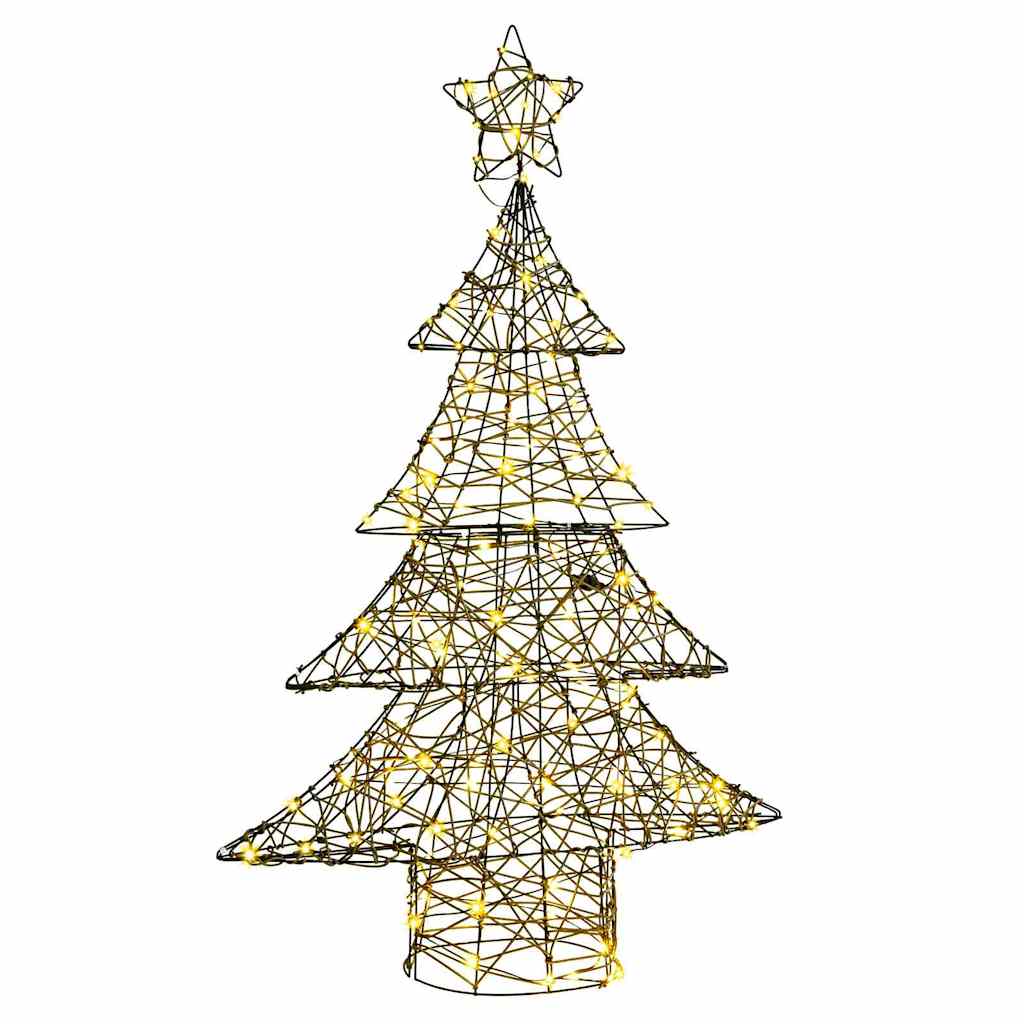 Christmas Tree with 120 Warm White LEDs 150 cm Rattan