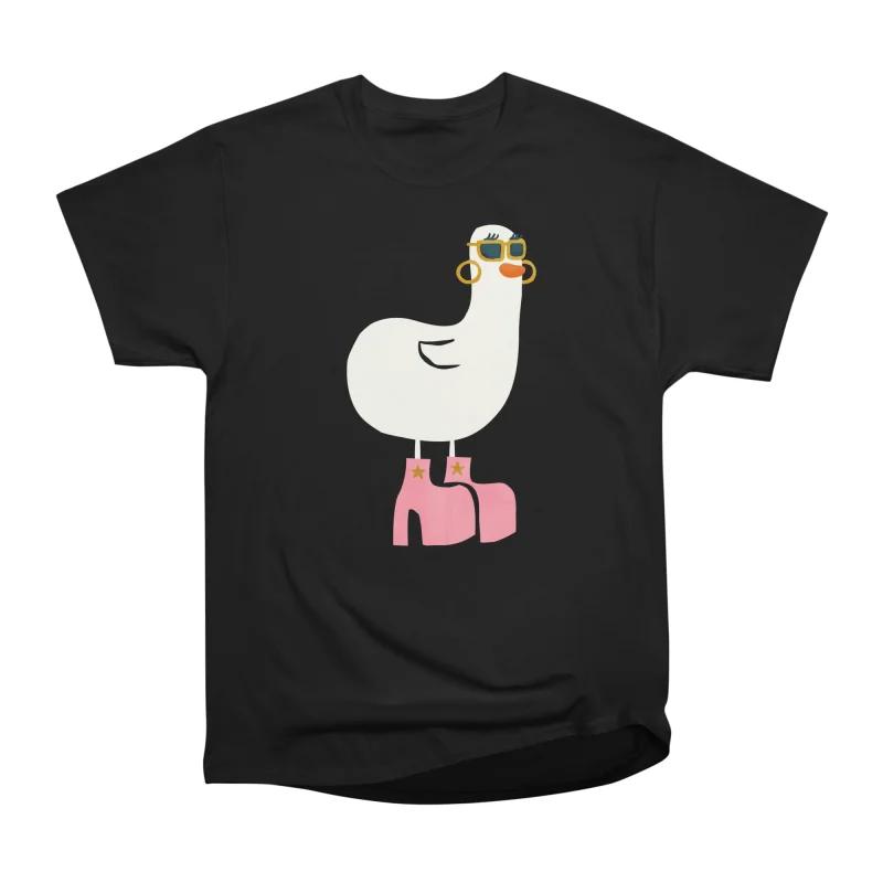 

Men Casual Shirts Short Sleeves GROOVY DUCK Black Tees Oversized T-shirts S чёрный