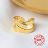 High Quality Fashion BFCLUB Silver Color Geometric Interweave Gold Color Adjustable Rings For Women Wholesale Jewelry