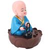 Musical Nodding Monk Figurine Decoration Moving Head Buddha Statue with USB Charging Cable Blue