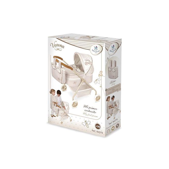 Doll Stroller - DE CUEVAS TOYS - Verona - 56x35x50 Cm - Mattress Included - Matching Bag - Lightweight