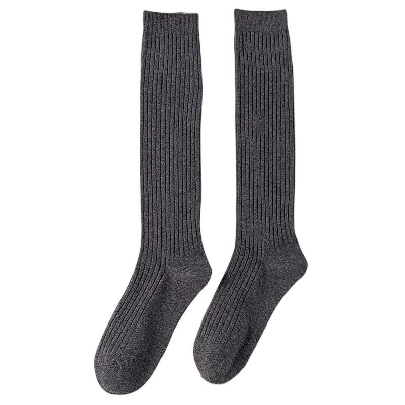 Women’s Solid Color Knee High Socks Long Fashion Casual Preppy Style Stockings Female School Kawaii Cotton Comfy Trendy Socks