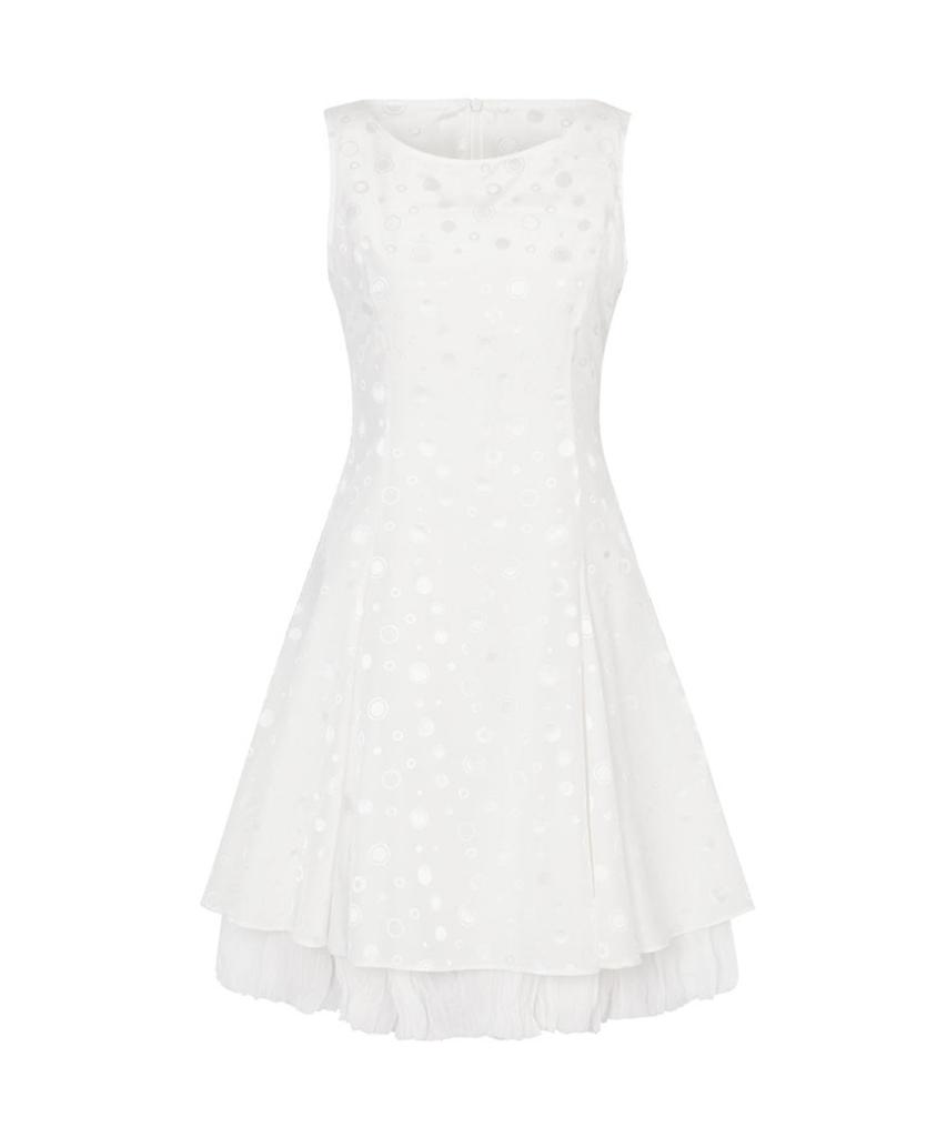 Lulu Seoul Polka Dot Silk Dress (White)