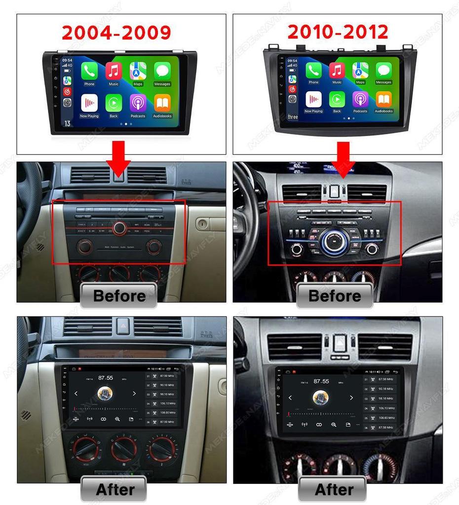 Mazda 3 (2004-2009) Android GPS Navigator with MP5, Bluetooth, and Carplay