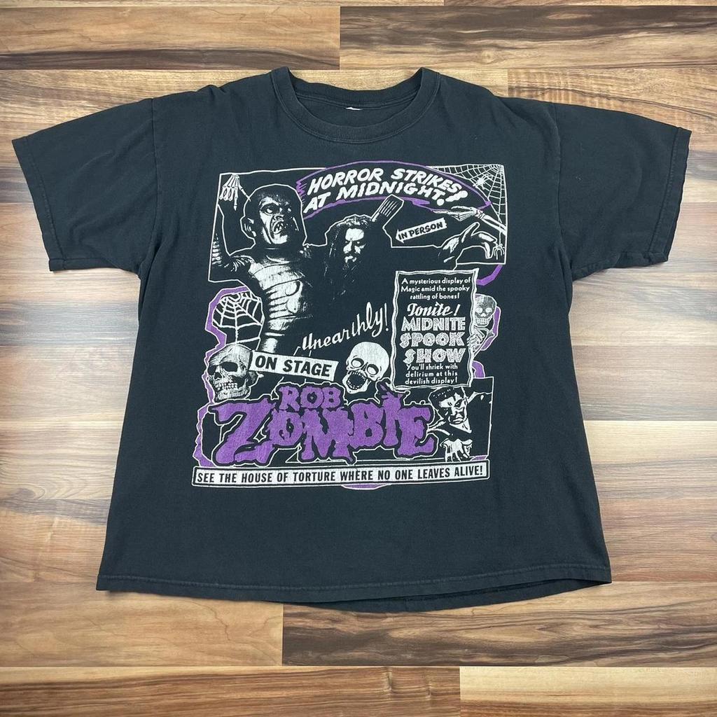 Rob Zombie Unisex T shirt black tee heavy cotton Men Women S-4XL Graphic Short Sleeve Shirt Unisex Men Women Summer
