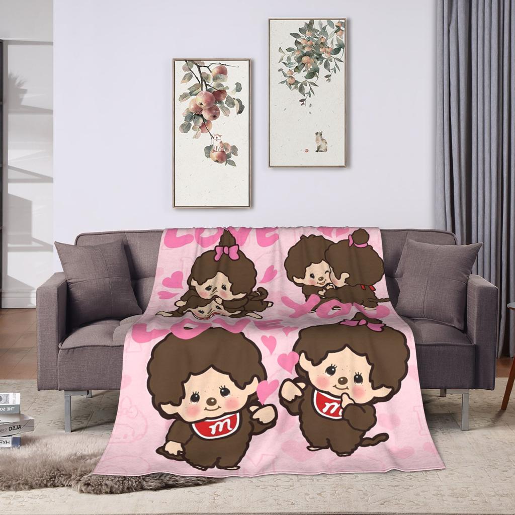 Soft Warm Blanket Kids Airplane Travel Cute Monchichis Chimutan Bedding Throws Flannel Bedspread For Couch Chair Sofa Bed