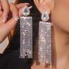 Heavy Work High-end Shiny Rhinestone Earrings