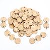 50pcs/pack Unfinished Blank Wood Round/Heart/Star Pendants Disc Wooden Pieces with Hole and Conneted Rings for DIY Craft Art