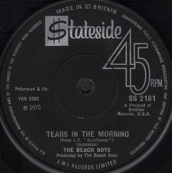 

7inch Record BEACH BOYS - Tears In The Morning SS2181 Stateside 1970 UK Rock Used