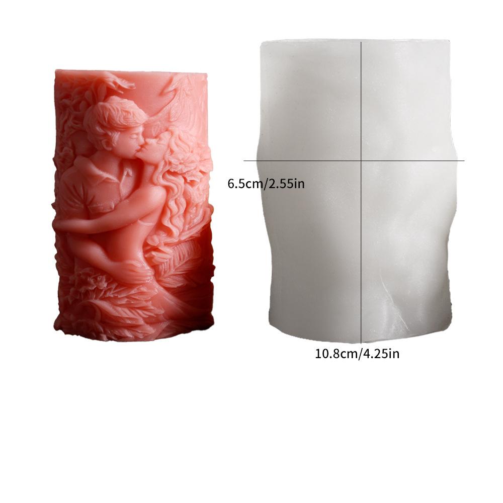 Cylindrical Mold Embossed Candle Mold Silicone Mold Round For Proposal Wedding Crafts