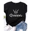 Crown Queen Print T Shirt Women Short Sleeve O Neck Loose Tshirt Summer Women Causal Tee Shirt Tops Camisetas Mujer