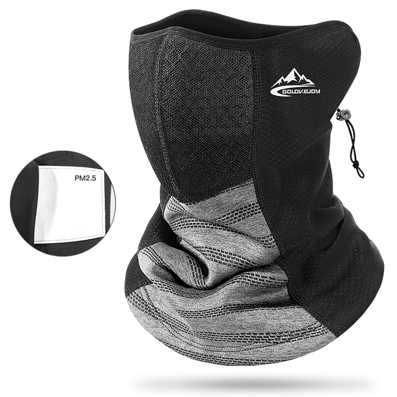 

Зимняя грелка для шеи с 1 шт. активным угольным фильтром для мужчин и женщин ветрозащитная Балаклава для лица теплая светло-серый