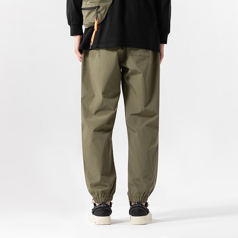 

Весенне-осенние свободные прямые повседневные брюки, японские модные брендовые брюки-карго, мужские однотонные широкие брюки-корсеты 2XL зелёный