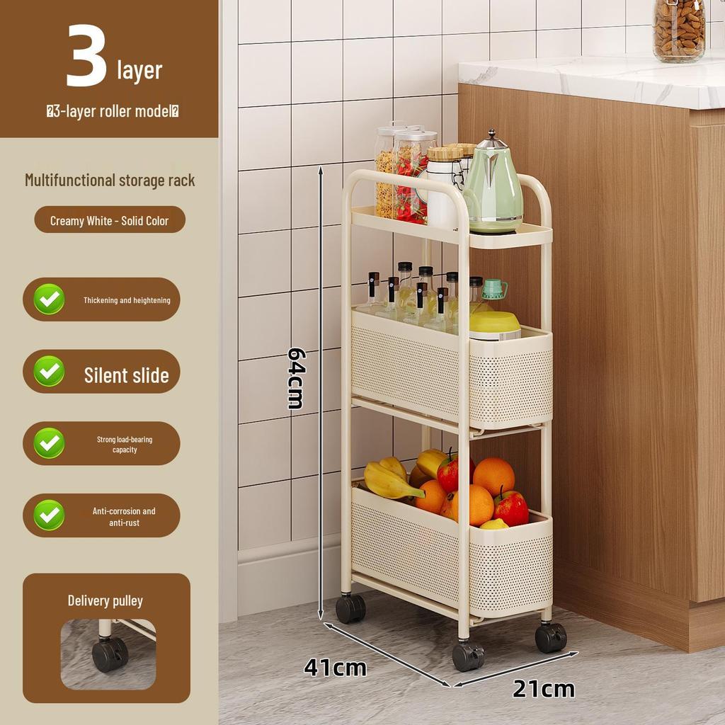 Tall Multi-Layer Kitchen Storage Rack for Narrow Spaces