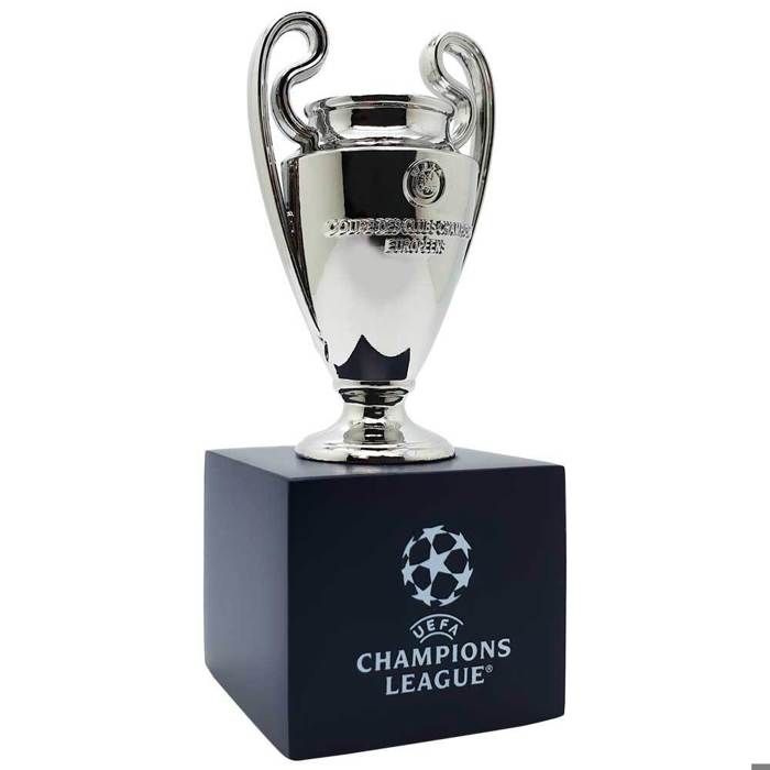Trophée - am ball com - uefa champions league - 70 mm - socle en bois - réplique 3d