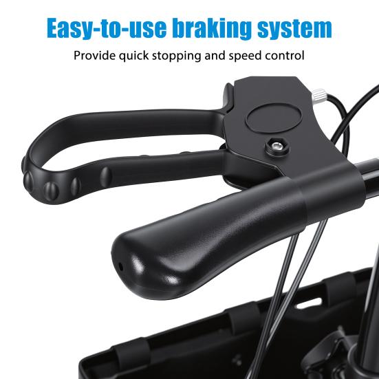 Steerable Leg Scooter Knee with Rear Wheel Brake Locking Handbrake, Crutches Alternative Adults Walker All-Terrains Canvas Bag, Adjustable for Broken