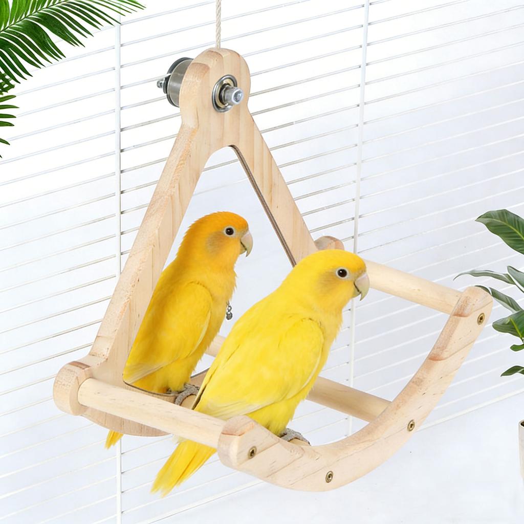 Bird Cage Perch Fun Chewing Swing Toy Smooth For Parakeets Cockatiels And Pet Birds Cage Enrichment